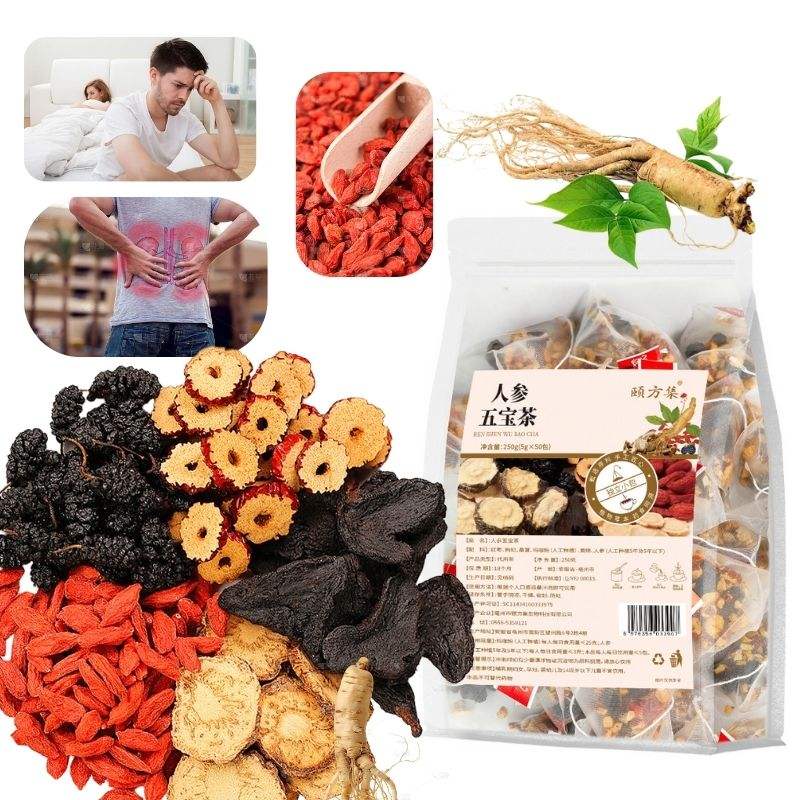 Blended Five Treasure Ginseng Maca Flavor Tea For Men&woman
